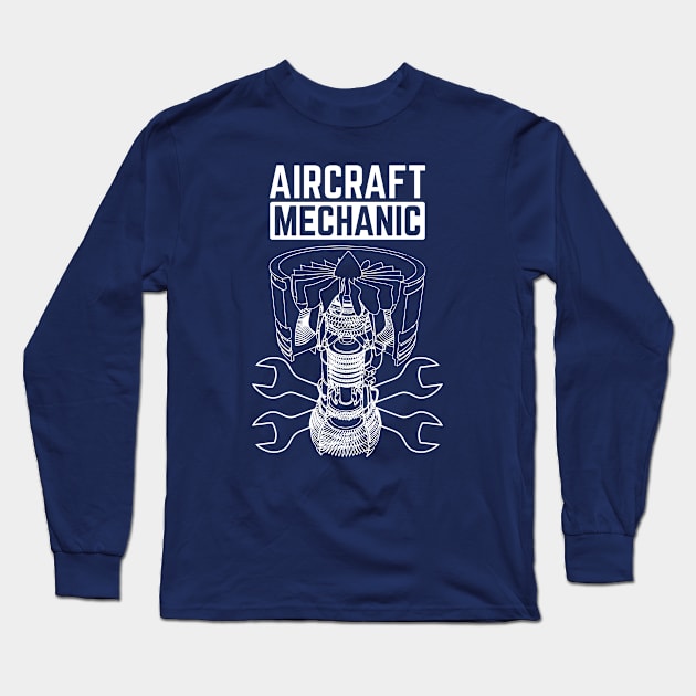 Aircraft Mechanic Long Sleeve T-Shirt by cecatto1994